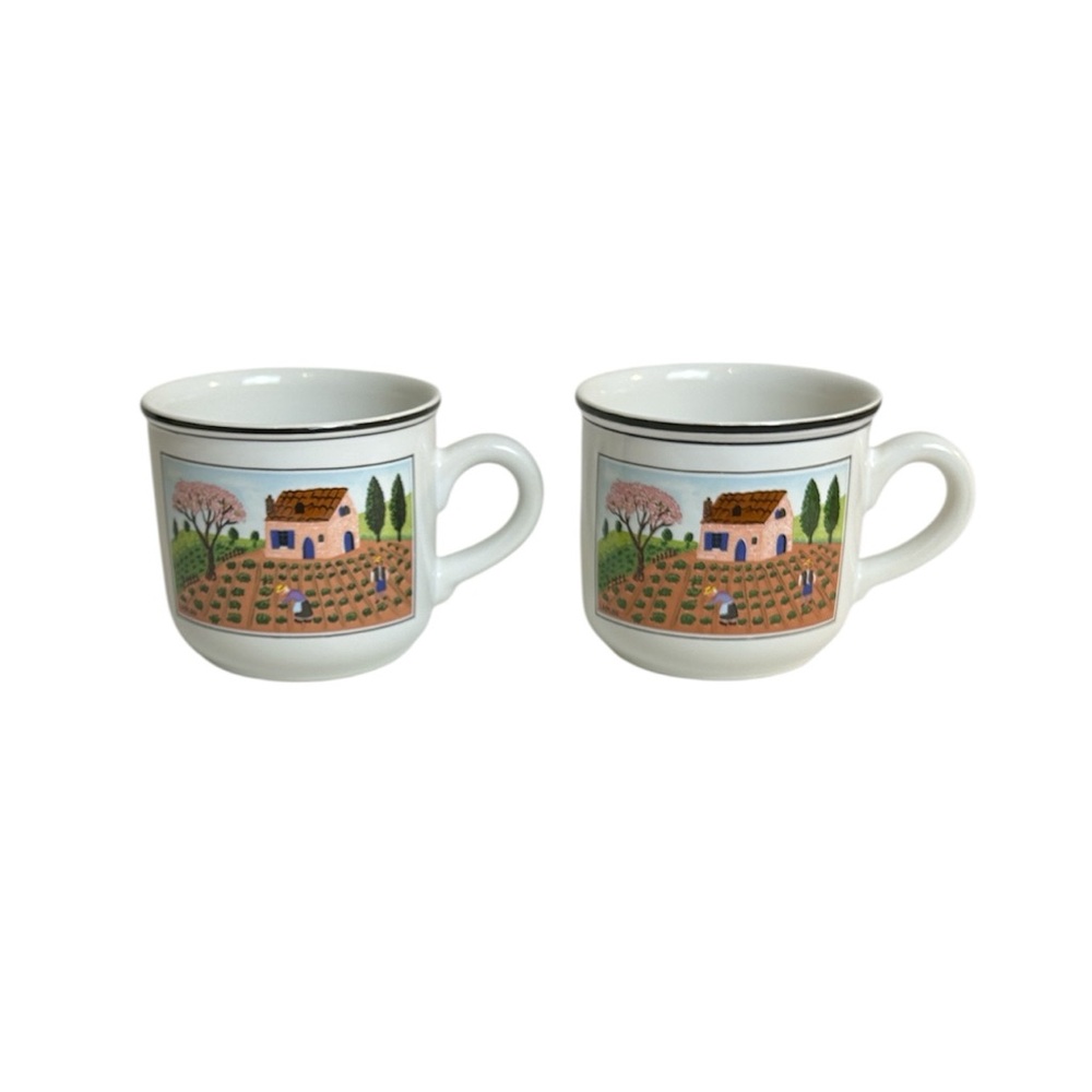 Villeroy & Boch Naïf Design Two Small Demitasse Expresso Porcelain Cups